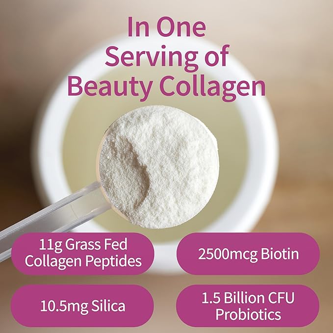 Garden of Life Grass Fed Collagen Beauty - Strawberry Lemonade 20 Servings Powder for Women Men Hair Skin Nails Hydrolyzed Collagen Peptides Protein Powder Supplement