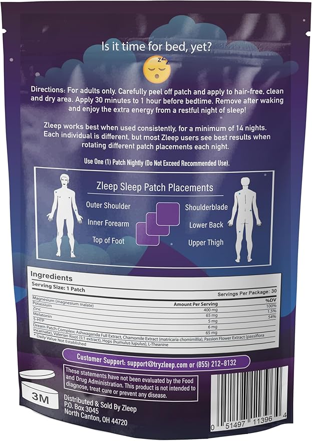 Zleep - Sleep Patches w/Dream Complex and Melatonin
