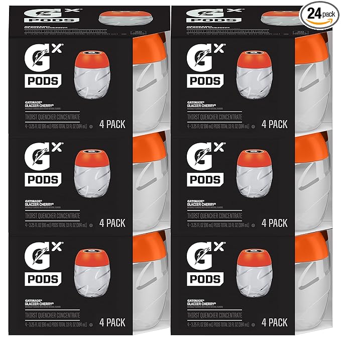Gatorade Gx Hydration System Non-Slip Gx Squeeze Bottles Or Gx Sports Drink Concentrate Pods 4 Count (Pack of 6)