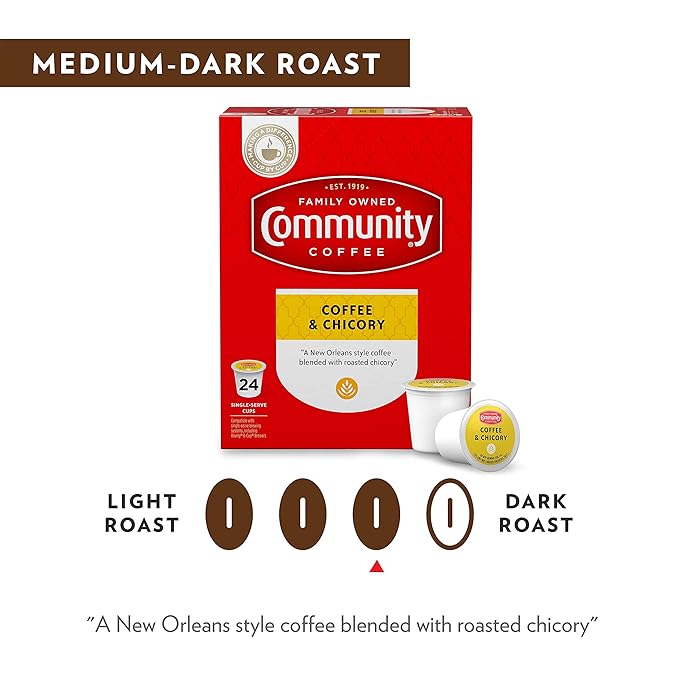 Community Coffee &amp Chicory 144 Count Coffee Pods Dark Roast Compatible with Keurig 2.0 K-Cup Brewers 36 Count (Pack of 4)