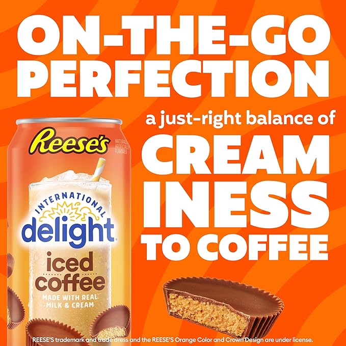 International Delight Iced Coffee REESE'S Grab and Go Coffee Drinks Made with Real Milk and Cream 15 FL OZ 12 Count