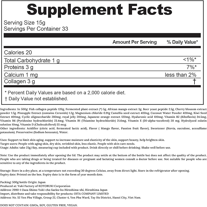 82X Collagen Premium - Marine Collagen Drink - Collagen Peptides Liquid Drink for Skin Hair Nails from Japan with 82 Fermented Plants Vitamins Minerals &amp Supplements