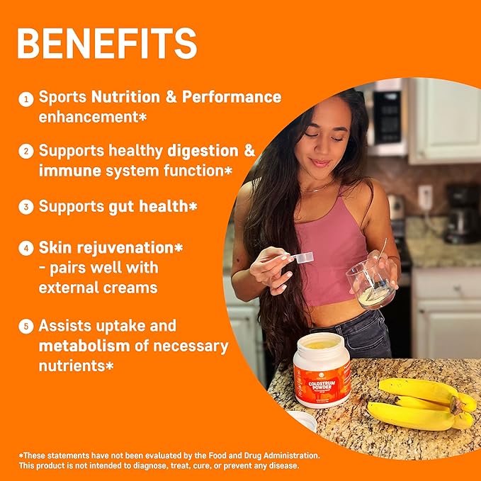 Pure Velvet Colostrum Powder for Gut Health Bloating Hair Growth Immune Support Bovine Cow Sourced Colostrum Protein Lactoferrin Supplement Contains Dairy with Immunoglobulins (IgG) (10 Ounce)