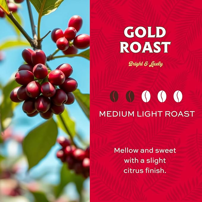 Lion Coffee 24K Gold Roast 100% Kona Whole Bean Coffee Medium-Light Roast A Taste of Aloha - 7 Ounce Bag