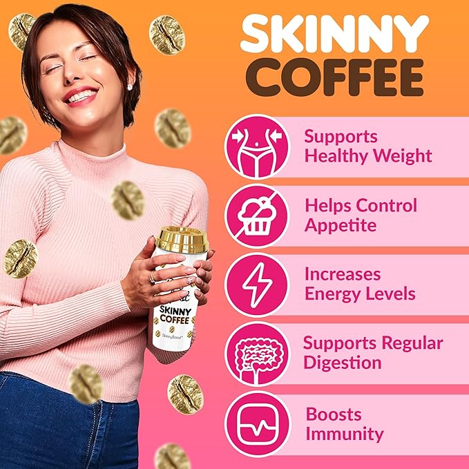 Skinny Boost 3 Pack Vanilla Instant Skinny Coffee Sticks with Free Tumbler-Premium Arabica Coffee All Natural Sugar Free Vegan &amp Paleo Friendly- 28 Per Container