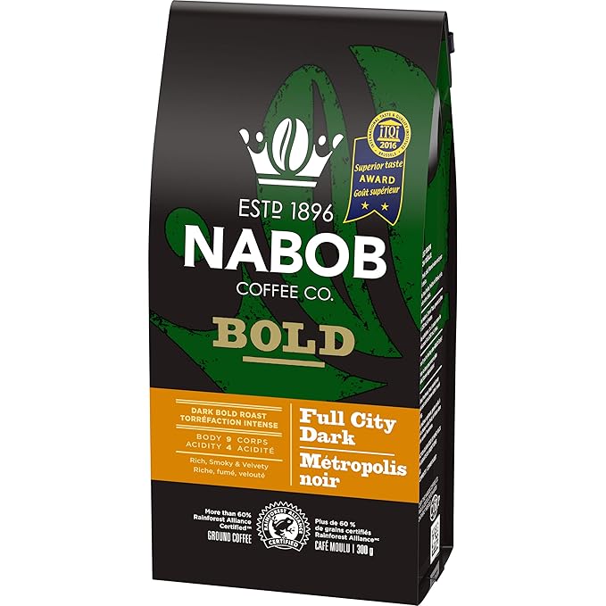 NABOB Full City Dark Ground Coffee 915g/32.27 Ounces Pack of 6 {Imported from Canada}