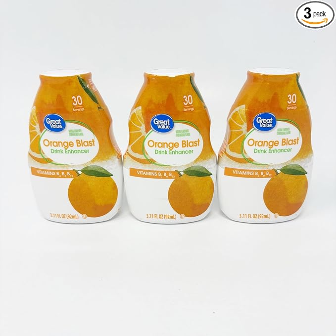 Great Value Orange Blast Drink Enhancer 3.11 fl oz Bottle (3 Pack)