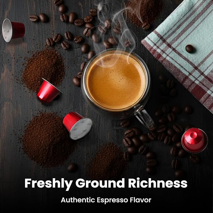 Prince Caffe Espresso Pods –Millennium Intensity 9 Medium-Dark Roast The Espresso Coffee Pods Are Compatible with Nespresso Original Line Machines 30 Count (3 x 10 Capsules) Premium Quality Coffee