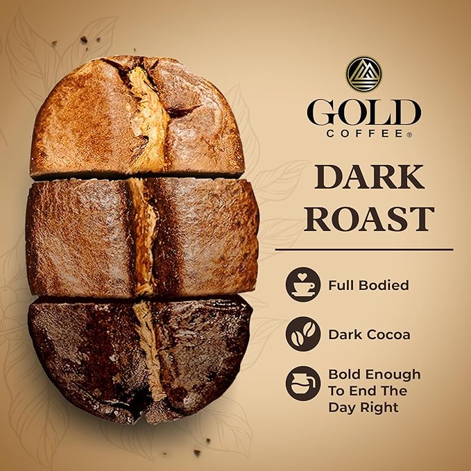 Gold Coffee Co. Lunesa Premium Blend | Dark Roast Whole Bean| 100% Arabica Coffee | 2 lbs.