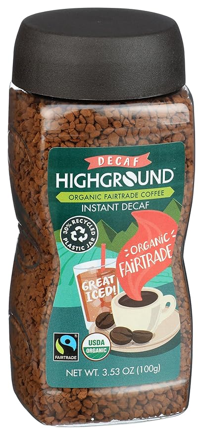 Highground Organic Decaf Instant Coffee Vegan 3.53 Ounces (Pack Of 6)