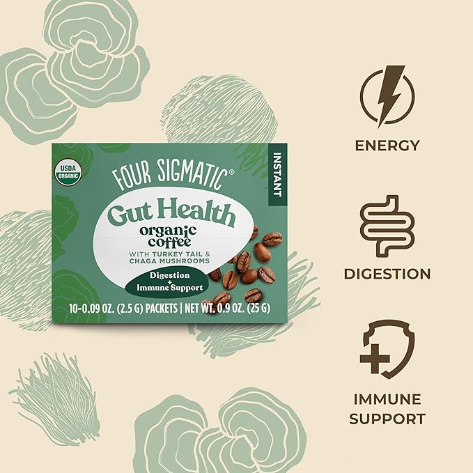 Four Sigmatic Mushroom Coffee Mix Pack of 2 - Lion's Mane and Chaga &amp Cordyceps and Chaga