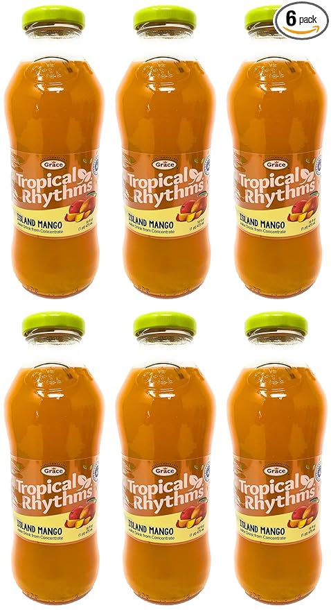 Grace Tropical Rhythms Island Mango Jamaican Fruit Juice 16oz 6 Pack