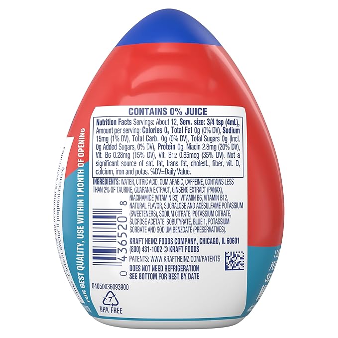 Mio Energy Liquid Water Enhancer Wicked Blue Citrus 1.62 OZ. (Pack of 6)