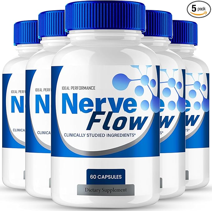 Nerve Flow for Neuropathy Supplements Nerve Flow Capsules Advanced Nerve Health Pills Extra Strength All Natural Healthy Circulation &amp Stable Levels Advanced NerveFlow Support Reviews (5 Pack)