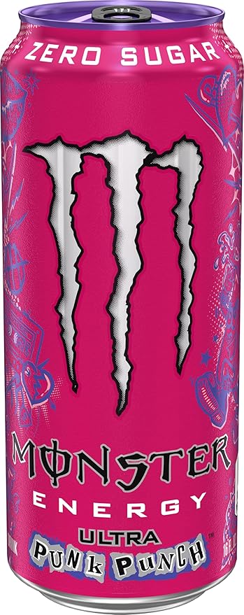 Monster Energy Ultra Punk Punch Sugar Free Energy Drink 16 Ounce (Pack of 15)