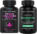 Vital Vitamins Vegan Collagen Booster + Chlorophyll Complex Capsules