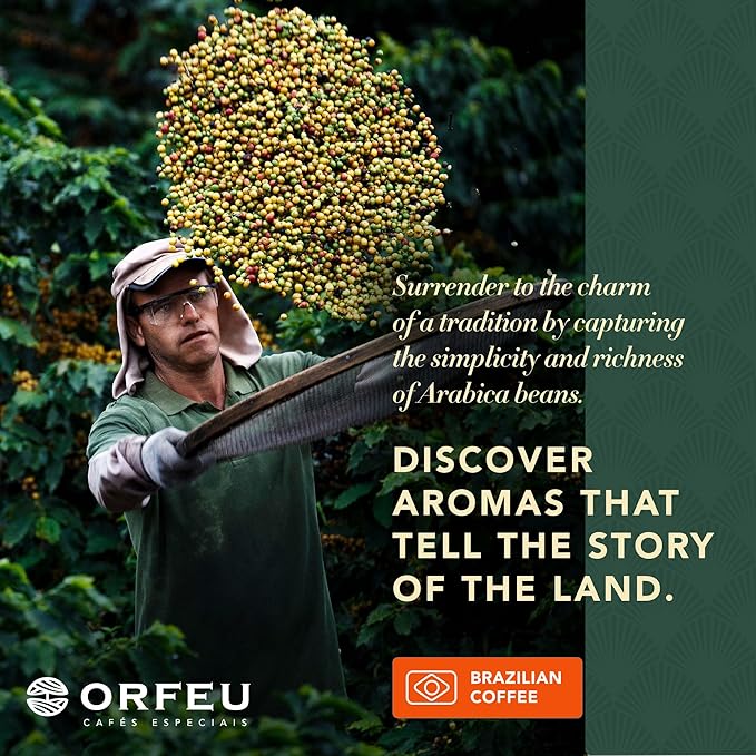 ORFEU - Special Coffee Classic Roasted and Ground - 100% Arabica Coffee Medium Roasted Floral Fruity &amp Caramel Aroma Balanced Acidity - 8.8oz