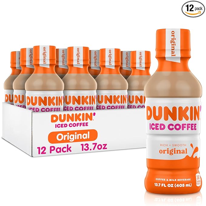 Dunkin' Original Iced Coffee Bottle 13.7 fl oz 12 Pack