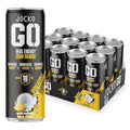Jocko GO Energy Drink - Keto Vitamin B12 Vitamin B6 Electrolytes L Theanine Magnesium- Energy Boost Sugar Free Nootropic Monk Fruit Blend - 12 Pack (Pineapple Coconut)