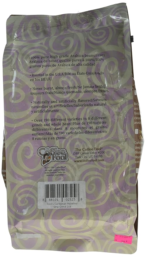 Coffee Fool’s Caribbean Hazelnut 2 Pound (Drip Grind)
