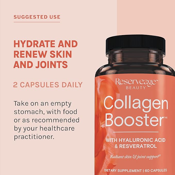 Reserveage Beauty Collagen Booster Collagen Supplement for Skin Care and Joint Health 60Caps &amp Firming Face Cream 1.7 oz