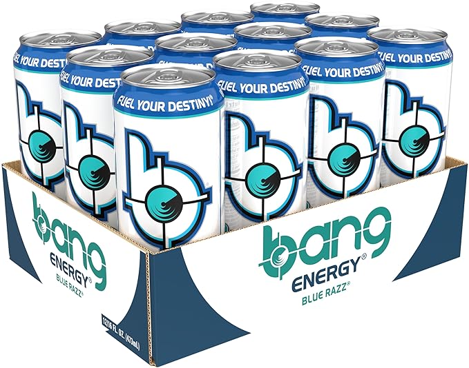 Bang Energy Blue Razz Sugar-Free Energy Drink 16-Ounce | Pack of 12