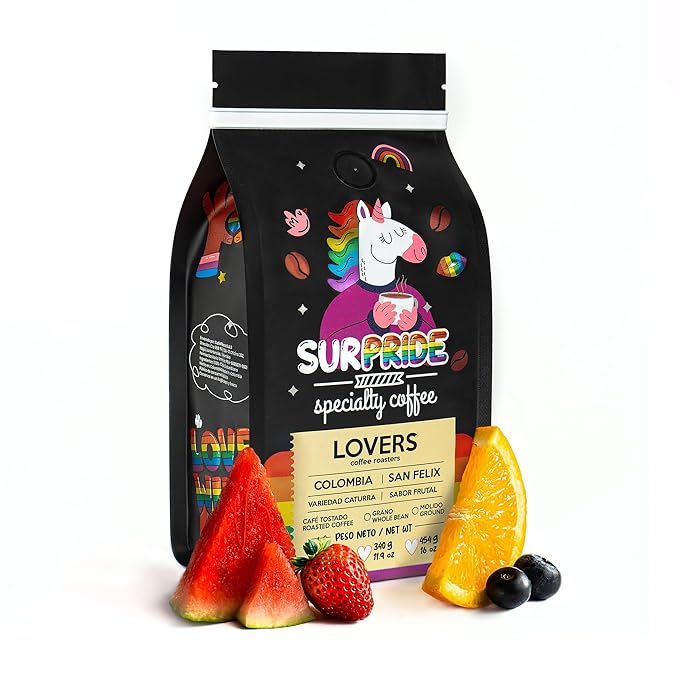 Surpride Specialty Coffee - Ground- Colombian Arabica Coffee with Fruity Flavors &amp Cocoa Nibs Aromas - 454g