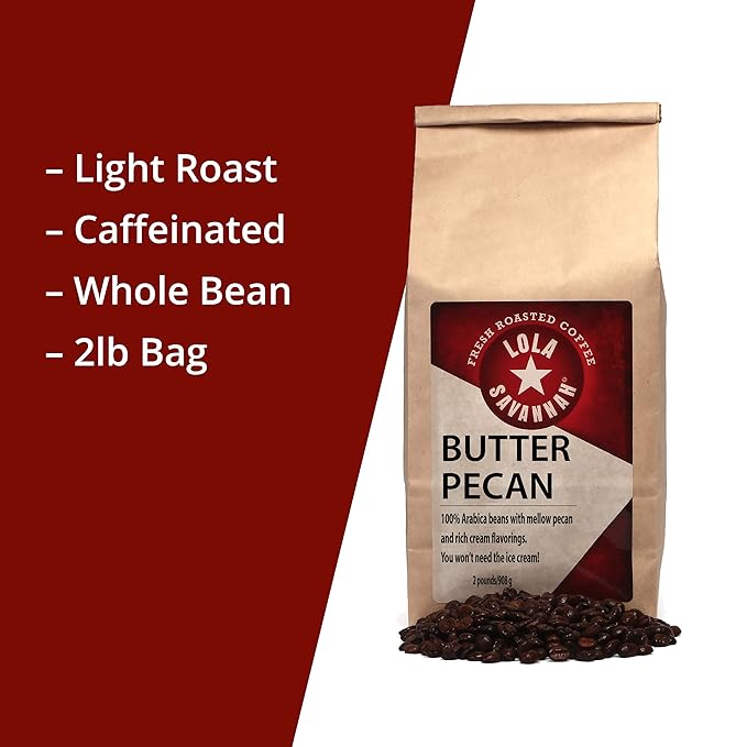 Lola Savannah Butter Pecan Whole Bean Caffeinated Coffee 2lb