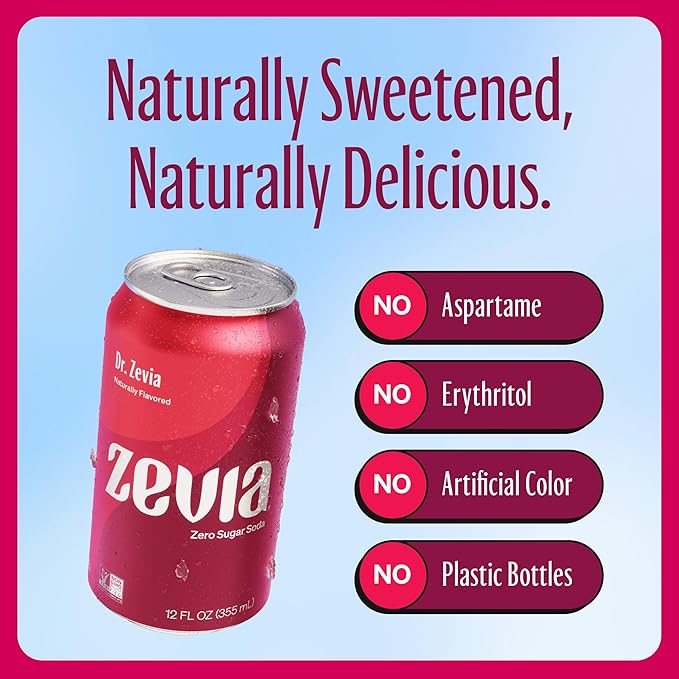 Zevia Zero Calorie Soda Dr. Zevia 12 Ounce Cans (Pack of 20)