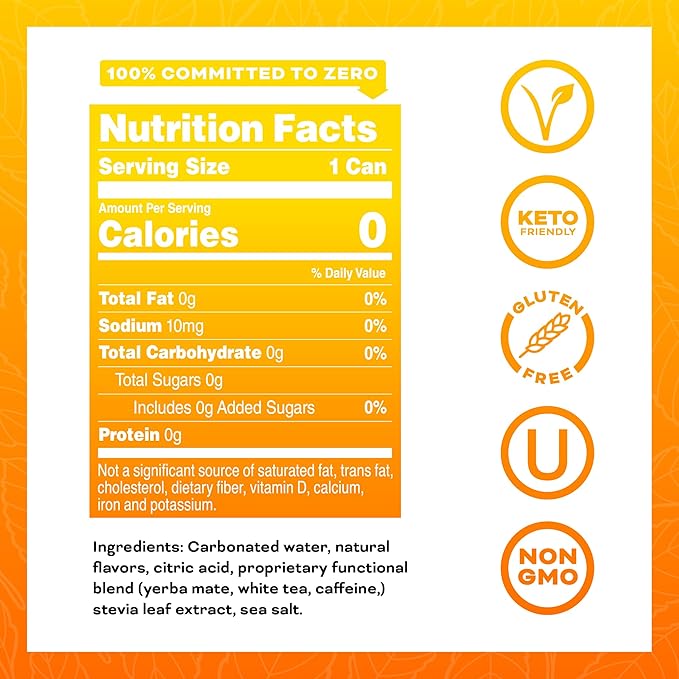 Yerbaé Mango Passion Fruit Functional Energy Drink - 0 Sugar 0 Calories 0 Carbs. Yerbae is Energized by Yerba Mate Plant-Based Healthy Alternative to Sugary Energy Beverages 16oz cans (12 Pack)