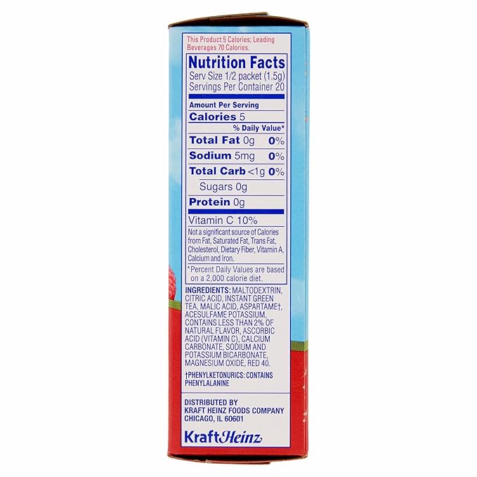 Crystal Light On The Go Raspberry Green Tea 10-Packet Box (Pack of 6)