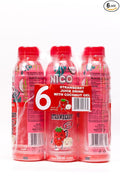 Niconico juice drink with nata de coco 30% fruit juice (16.9 floz 6 Pack) (6 Strawberry)