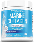 Vitauthority Marine Collagen Peptides Powder Supplement | Hydrolyzed Fish Collagen Peptides | 10000mg per Scoop 9g Protein Skin Hair Nail Sustainably Sourced Whitefish | Unflavored 18 Servings