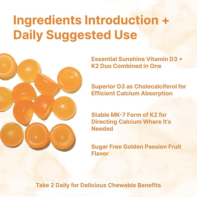 Micro Ingredients Vitamin D3 K2 Gummies &amp 8-in-1 Multi Collagen | Bundle | Sugar-Free Passion Fruit Flavor | 5000 IU D3 + 100 mcg K2 MK-7 | Hydrolyzed Peptides + Biotin Hyaluronic Acid &amp Vit