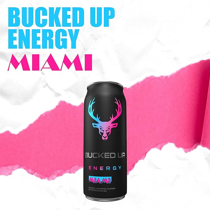 Bucked Up Energy Drink 300mg (Miami) (12 CT)