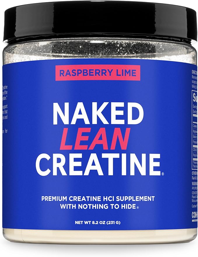 NAKED Lean Creatine HCl Powder - Raspberry Lime Vegan Non-GMO Gluten-Free No Fillers Supports Muscle Growth &amp Strength - 68 Servings