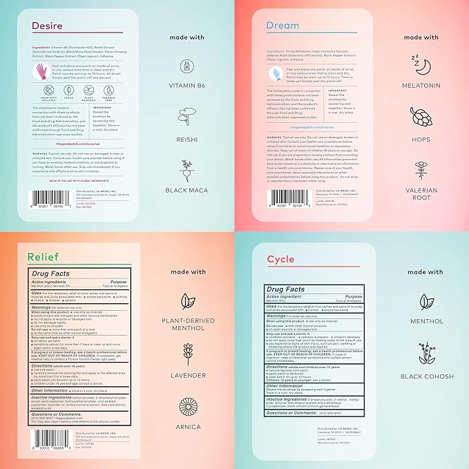 The Good Patch Complete Plant-Powered Patches – B12 for Energy Dream for Sleep Rescue for Recovery Cycle for Balance Relief for Comfort (20 Patches)