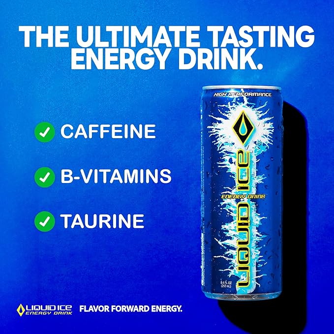 Liquid Ice Energy Drink - Arctic Berry (8.3 Fl Oz 24 Count)