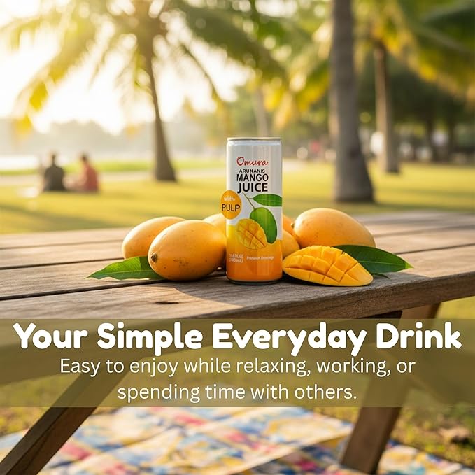Omura MANGO JUICE from Natural Fruit with PULP 11.3 FL. Ounces | 12-Pack
