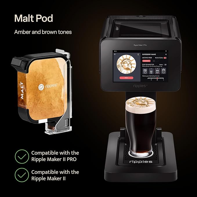 Ripples Pods - Natural Extracts for Ripple Maker Machine| Plant-Based No Artificial Colors No Preservatives (Beer Pod)