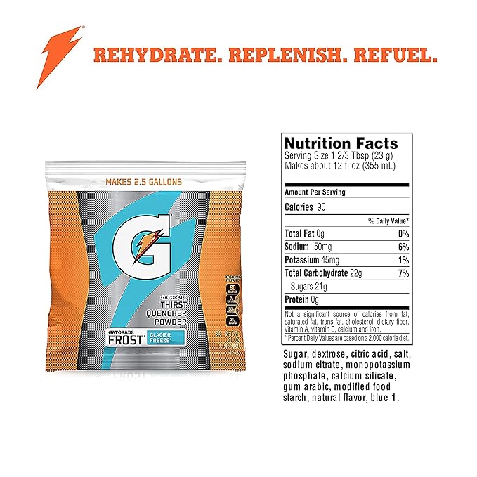 Gatorade Instant Powder Glacier Freeze 21 Ounce (Pack of 32)