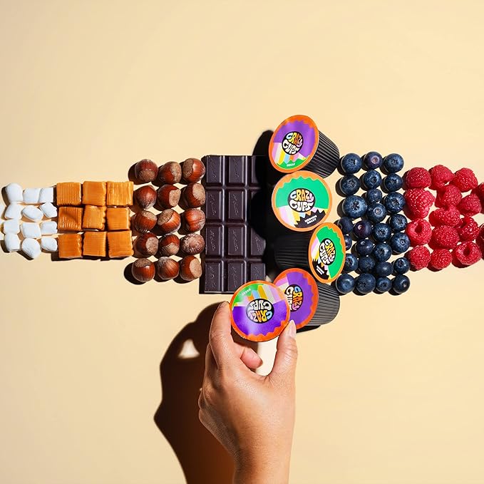 Crazy Cups Flavored Coffee Pods Variety Pack Medium Roast Single Serve in Recyclable for Keurig K cups Machines 50 Count