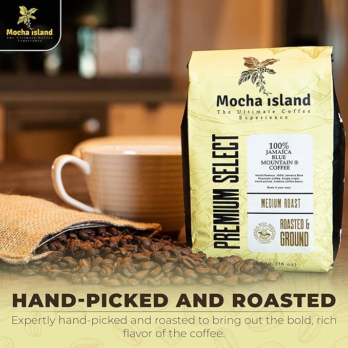 Mocha Island Blue Mountain Coffee (Blue Mountain Coffee Ground 1lb)