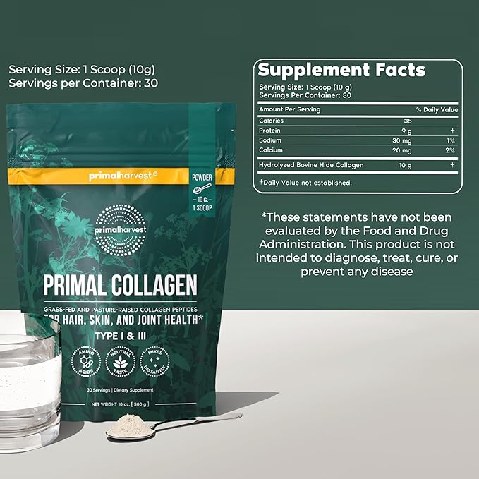 Primal Harvest Hydration Powder &amp Collagen Powder Supplements for Men Bundle