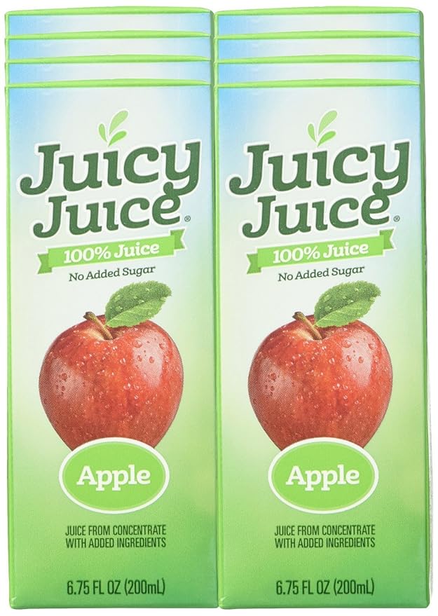 Juicy Juice Slim 8 Pack Apple 6.75 Ounce Boxes (Pack of 4)