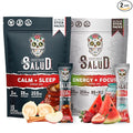 Salud 2-Pack | 2-in-1 Calm + Sleep (Punch) &amp Energy + Focus (Strawberry Watermelon) – 15 Servings Each Drink Mix Dairy &amp Soy Free Non-GMO Gluten Free Vegan Low Calorie 1g of Sugar