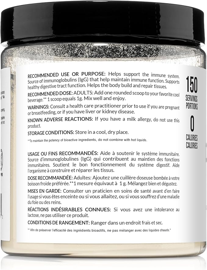 NAKED Colostrum Powder – 100% Grass-Fed Bovine Colostrum Supplement from US Farms | Tested at 20%+ IgG | Gut Health Immunity Recovery &amp Skin Support - 150 Servings