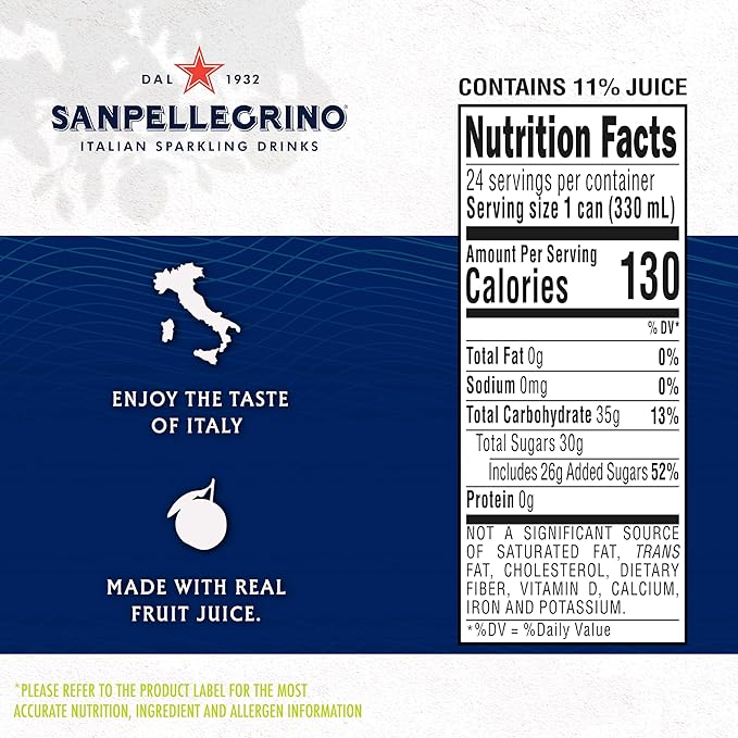Sanpellegrino Italian Sparkling Drink Pompelmo Sparkling Grapefruit Beverage 24 Pack Of Cans