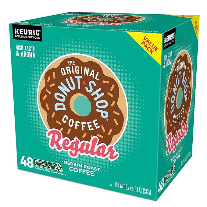 The Original Donut Shop Regular Single-Serve Keurig K-Cup Pods Medium Roast Coffee Pods 48 Count