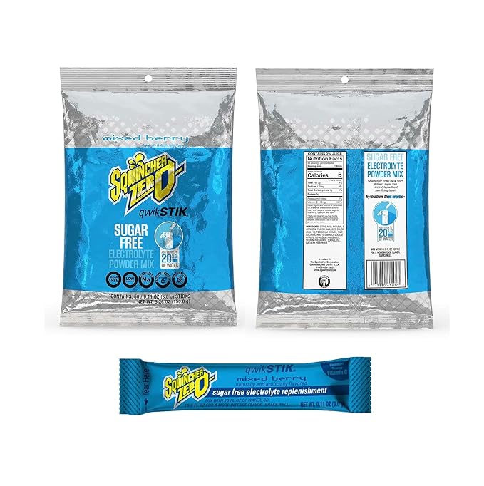 500 Qwik Stiks Sugar-Free Electrolyte Powdered Beverage Mix - Assorted Popular Flavors (grape watermelon lemonade mixed berry fruit punch)